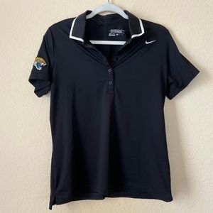 Nike Golf Tour Performance Dri-Fit NFL Jacksonville Jaguars Logo Black Polo